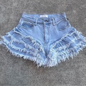 Vibrant Light Blue Denim Shorts   BD3
